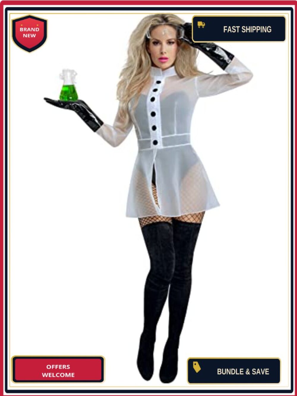 Mad Scientist Halloween Costume Organza Jacket Romper Gloves